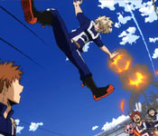 bakugo flying with explosion